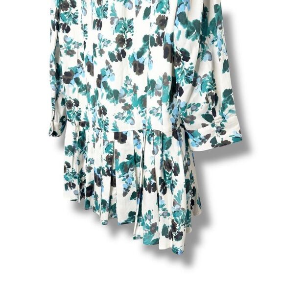 TUCKERNUCK Budding Bluebell Tate Shirt Ruffle Collar Dress in Blue Blooms Size L - Picture 7 of 12